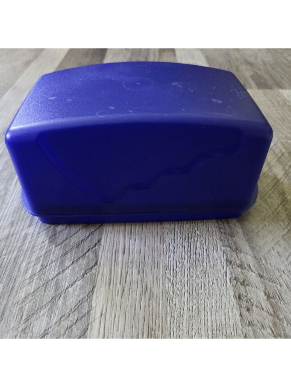 Tupperware Blue Impressions 1lb Butter Dish Lid Container Double Stick 3391